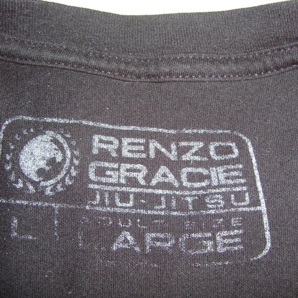 Renzo Gracie Brazilian Jiu Jitsu NYC Men's T-Shirt Sz. L BJJ MMA Black Pre-Owned - Picture 3 of 5